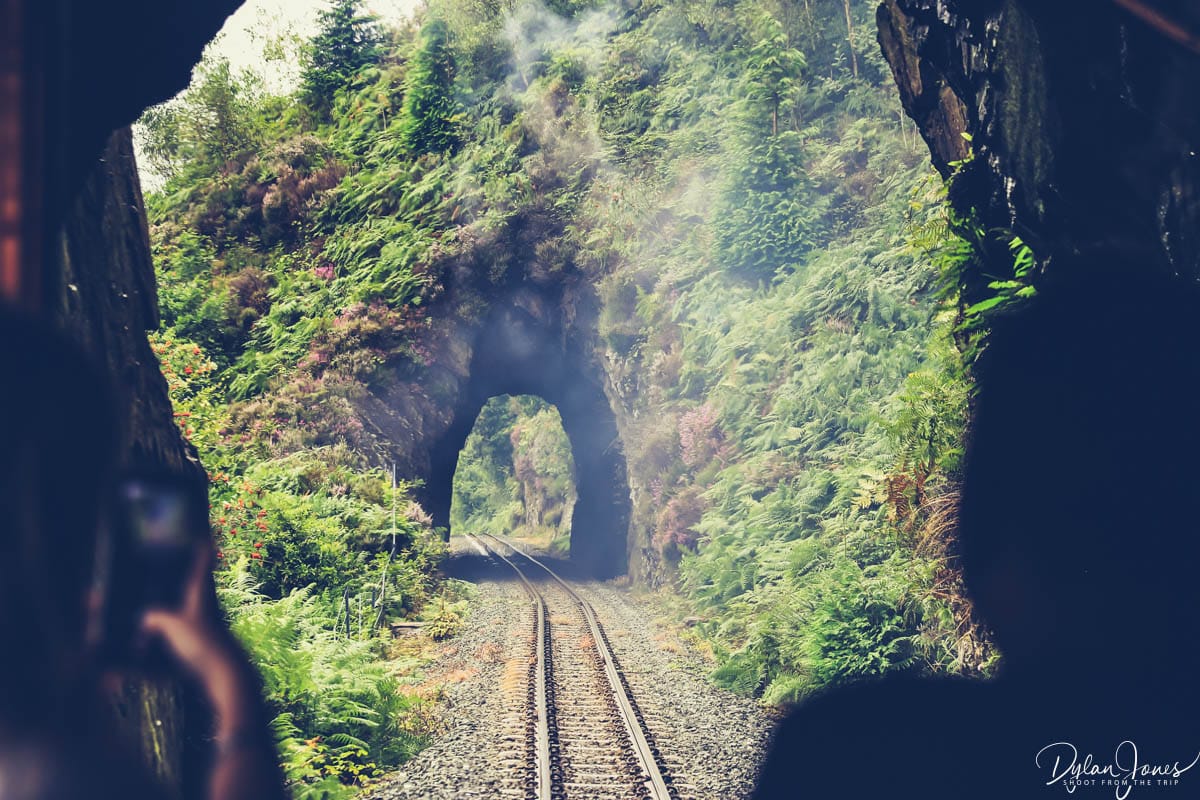 Passing through tunnels on the Welsh Highland Railway