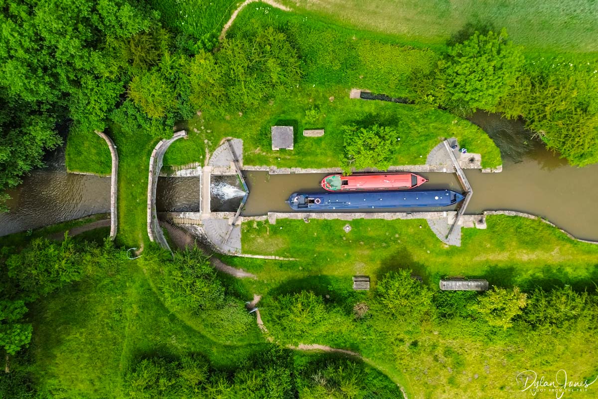 Double lock on the Shropshire Union Canal in Cheshire